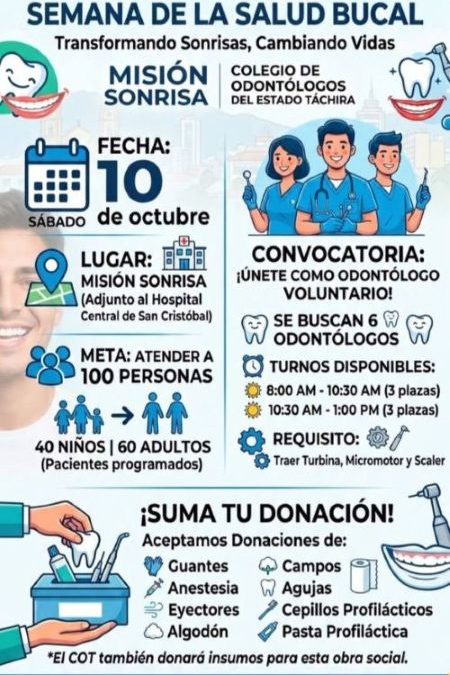MISIÓN SONRISA & COLEGIO DE ODONTÓLOGOS DEL ESTADO TÁCHIRA